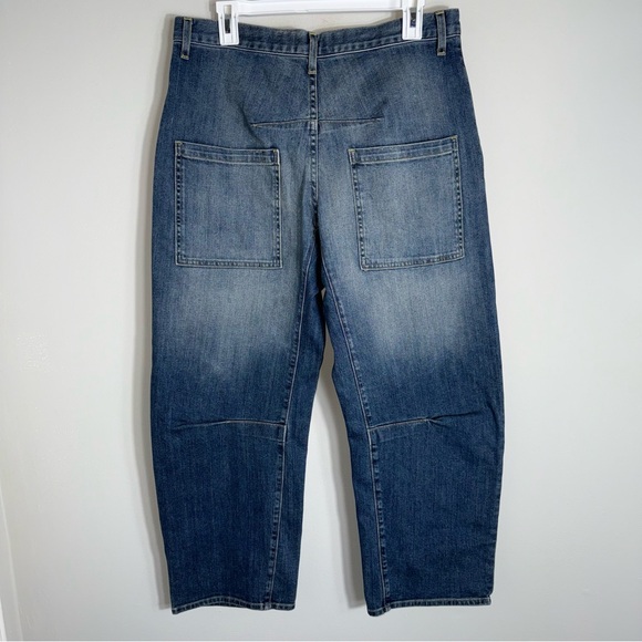 Nili Lotan Emerson Wide Barrel Leg Denim Jeans Pants-Classic Wash-Size 30 - Picture 7 of 15